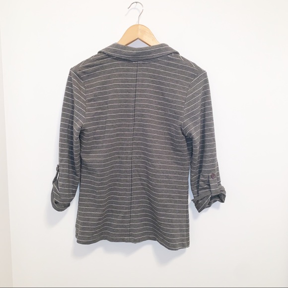 41 Hawthorn Gray Striped One Button Barde Blazer - Picture 3 of 8